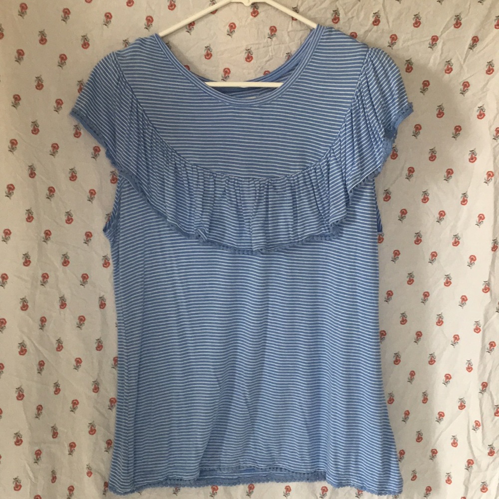 Blue and white stripped shirt